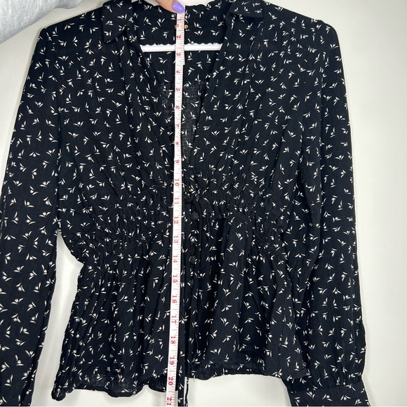 Free People Blouse Deep V Neck Womens Small Black - Picture 7 of 8